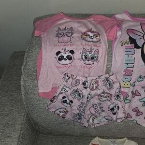 9-Piece Girls' XS (4/5) PJ/Onesie Bundle